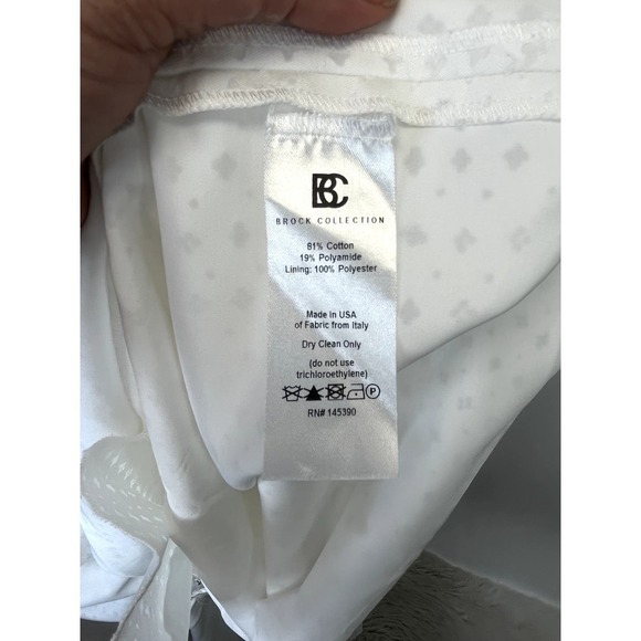 Brock Collection Sally Cotton-Blend Midi White Skirt SZ 4 - Picture 11 of 12